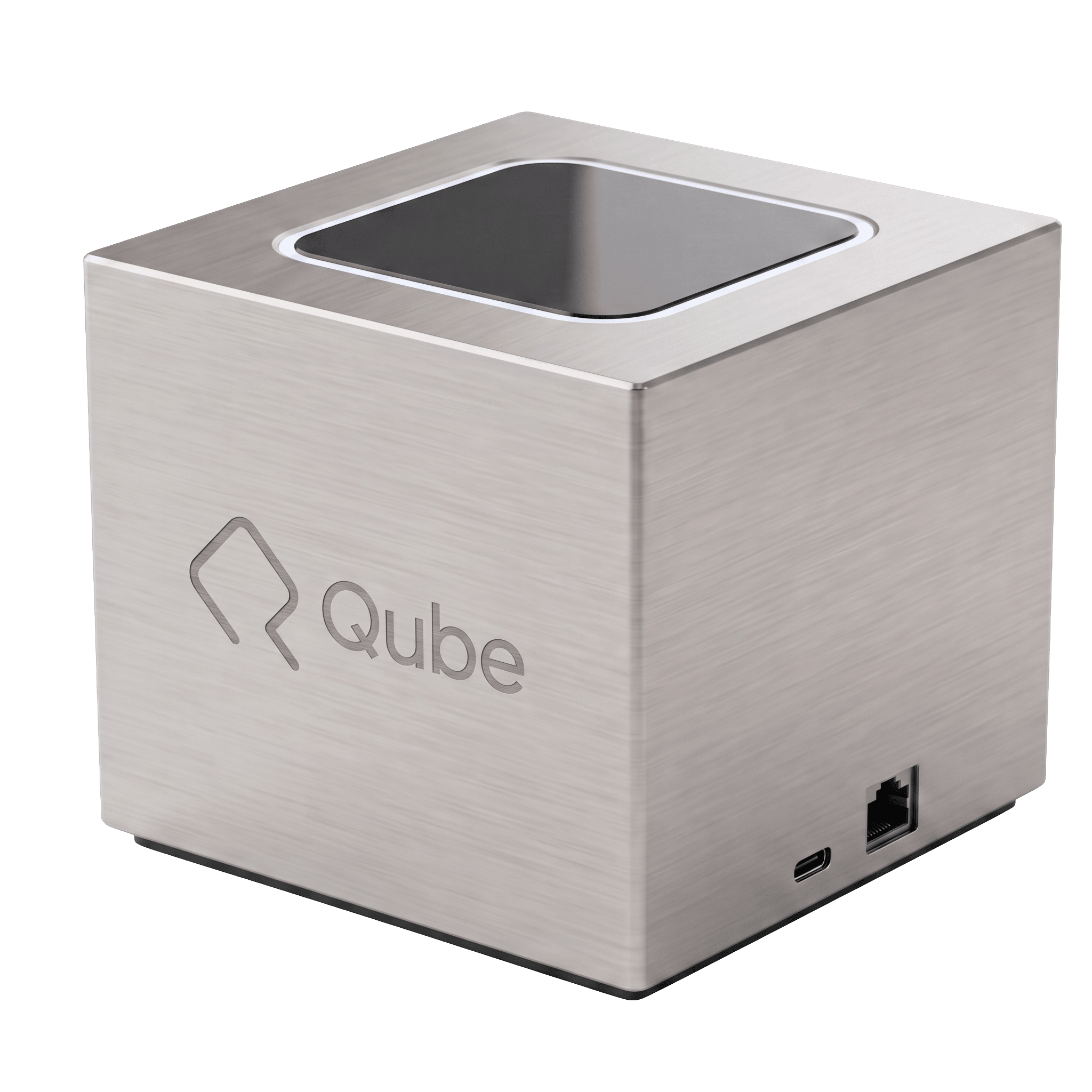 The Qube hub, an appliance that runs on the office network